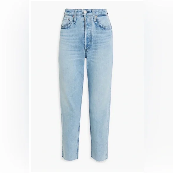 RAG & BONE Cropped High-Rise Straight Leg Mom Jeans Medium Wash Size 23 US 0 - Picture 2 of 4